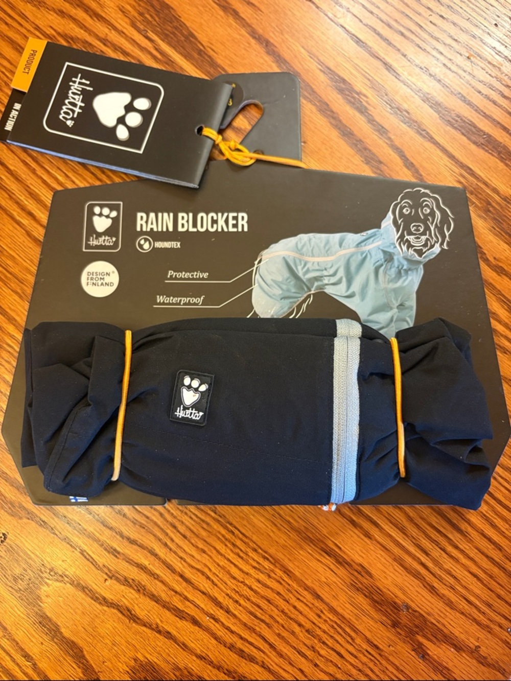 NWT Hurtta Black Rain Blocker Dog Waterproof Jacket Size 45 cm / 18 inch